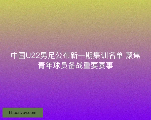 中国U22男足公布新一期集训名单 聚焦青年球员备战重要赛事 中国U22男足公布新一期集训名单 聚焦青年球员备战重要赛事