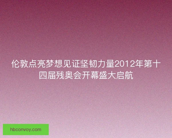 伦敦点亮梦想见证坚韧力量2012年第十四届残奥会开幕盛大启航